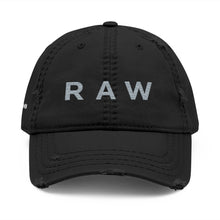 Load image into Gallery viewer, RAW Dad Hat — Distressed Black
